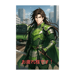 [LINEスタンプ] 戦国武将と電車のコラボ