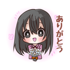 [LINEスタンプ] 黒髪女の子ちゃん