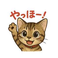 [LINEスタンプ] にゃにゃにゃんはキジトラ