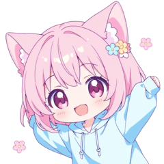 [LINEスタンプ] ピンク猫耳パーカーの女の子スタンプ