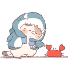 [LINEスタンプ] 【夏】サメ！パーカー動物