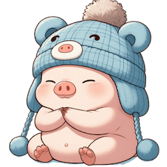 [LINEスタンプ] 毛糸の帽子をかぶった子豚 （NT） v.3