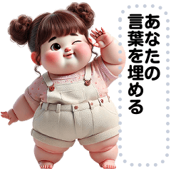[LINEスタンプ] Message Stickers (Chubby Girl 10) JP