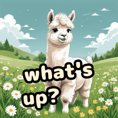 [LINEスタンプ] かわいいアルパカ_英語