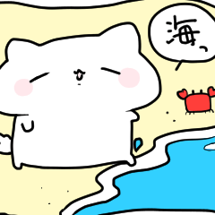 [LINEスタンプ] 【夏】なんだかゆるいシロネコ