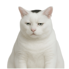 [LINEスタンプ] 白い猫はとても太っています （NT）