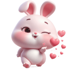 [LINEスタンプ] ピンクうさぎ「愛してる」