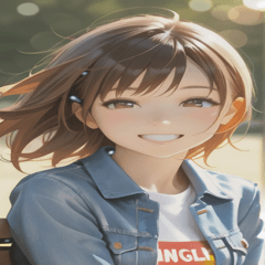 [LINEスタンプ] Denim and Smile,A Moment in the Parkzero