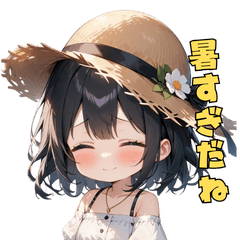[LINEスタンプ] 夏の麦わら帽子ガール