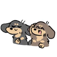 [LINEスタンプ] ブラタン＆チョコタンのあしのみじかいいぬ