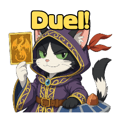 [LINEスタンプ] 魔法使い決闘者猫のぶんた