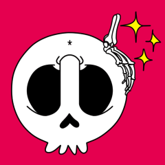 [LINEスタンプ] 【動く♪】044まばたきガイコツスタンプ