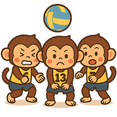 [LINEスタンプ] モンキー⭐︎ドッジボール