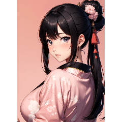 [LINEスタンプ] 後ろ姿の着物の女の子の写真