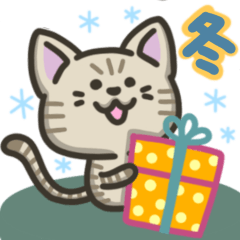 [LINEスタンプ] キジトラねこの【冬】スタンプ