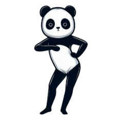 [LINEスタンプ] [アレンジ用]変なポーズの無表情パンダ