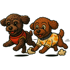 [LINEスタンプ] トイプードル ナナとレオ