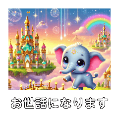 [LINEスタンプ] 象さん#井の頭線東松原駅で元気な挨拶