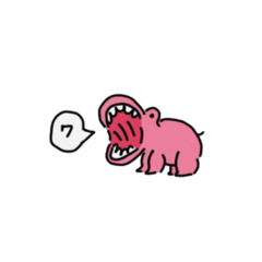 [LINEスタンプ] ピンクヒポポタス