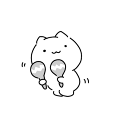 [LINEスタンプ] 白いねこたち