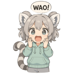 [LINEスタンプ] もふもふ！わおたん（ワオキツネザル風）