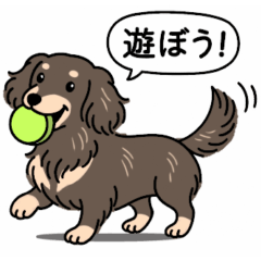 [LINEスタンプ] ダックス(ロング＋チョコクリーム）