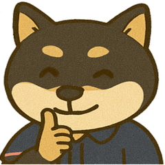 [LINEスタンプ] 介護をする黒柴犬