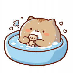 [LINEスタンプ] お風呂猫 自閉モード,