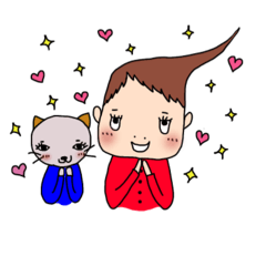 [LINEスタンプ] 変な髪の者のスタンプ★学校•部活連絡用