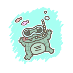 [LINEスタンプ] ミニわにの〈こだちゃん〉 夏だね