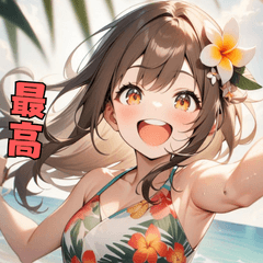 [LINEスタンプ] 常夏サンシャインガール