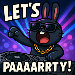 [LINEスタンプ] 繋げて！BLACKラビット！！