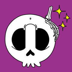 [LINEスタンプ] 【動く♪】045まばたきガイコツスタンプ