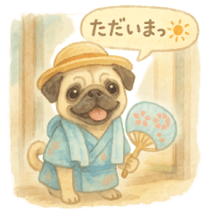 [LINEスタンプ] 夏パグ日和スタンプ