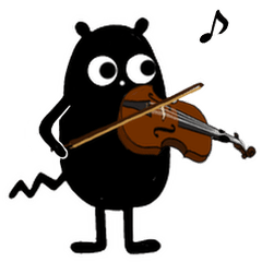 [LINEスタンプ] くろこげ♪ヴァイオリン、ヴィオラ弾く