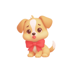 [LINEスタンプ] 3D子犬スタンプ（文字なし）