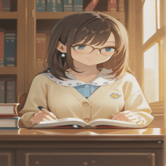 [LINEスタンプ] Girls in the library0