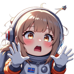[LINEスタンプ] 宇宙服を着た女性の驚きアクション