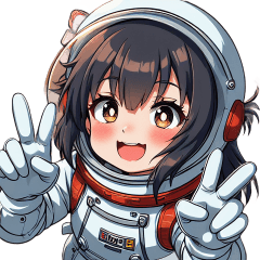[LINEスタンプ] 宇宙服を着た女性のピースサイン