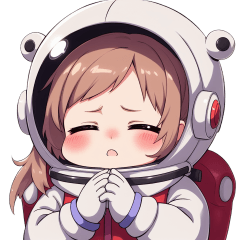 [LINEスタンプ] お願い宇宙服女性