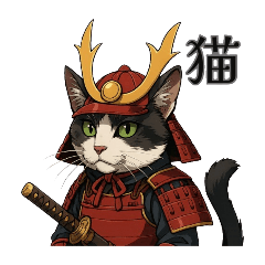 [LINEスタンプ] 武士猫文太