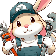 [LINEスタンプ] ちょっとおかしなうさぎの水道屋さん