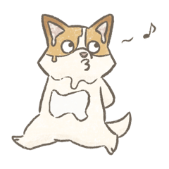 [LINEスタンプ] 溶けるイヌ（ソイ）