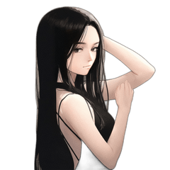 [LINEスタンプ] 黒髪のあの子。アレンジ自在スタンプ