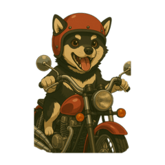 [LINEスタンプ] 黒柴ちゃんレトロ風