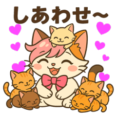 [LINEスタンプ] にゃいんずのピンク担当・ももにゃん