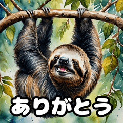 [LINEスタンプ] ゆるふわ水彩ナマケモノ日和