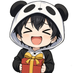 [LINEスタンプ] パンダ着ぐるみの男の子2