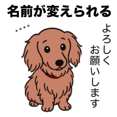 [LINEスタンプ] 名前入りダックス：ロングレッド