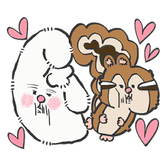 [LINEスタンプ] もちゃっぷ シマリス＆アンゴラウサギ